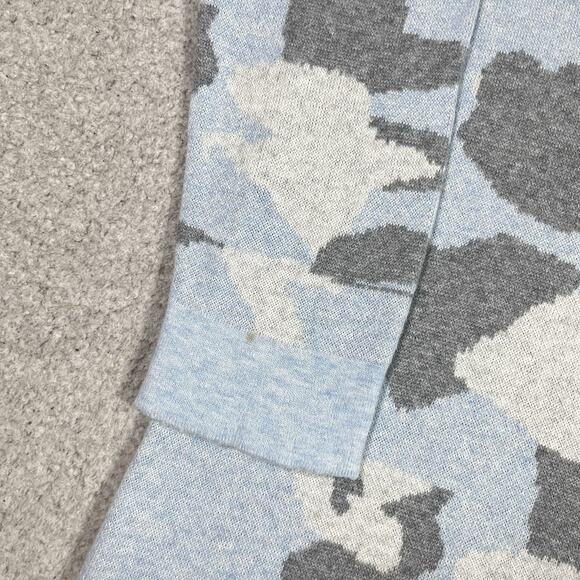 Kinross Cashmere Sweater Womens S Blue Camo Print Pullover Preppy - Picture 10 of 14